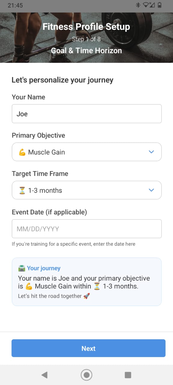 Personalized AI Workout Plans App featured screenshot